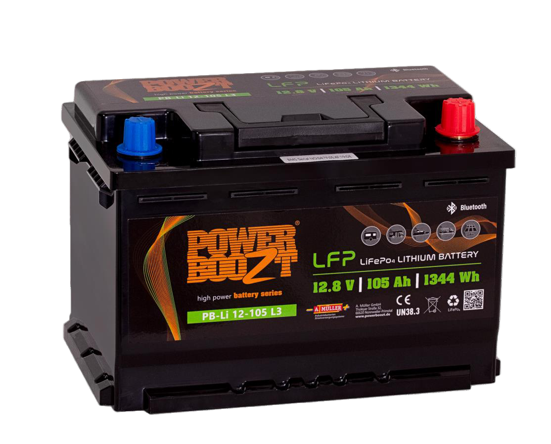 POWERBOOZT 12V 105Ah Deep Cycle Accu