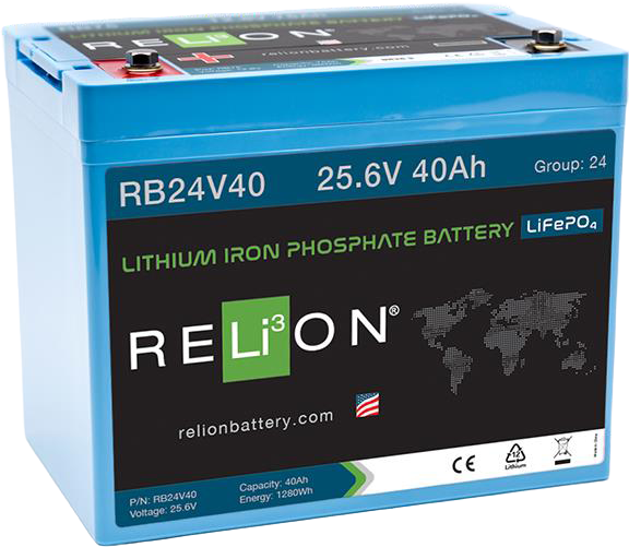 RELION 24V 40Ah Deep Cycle Accu