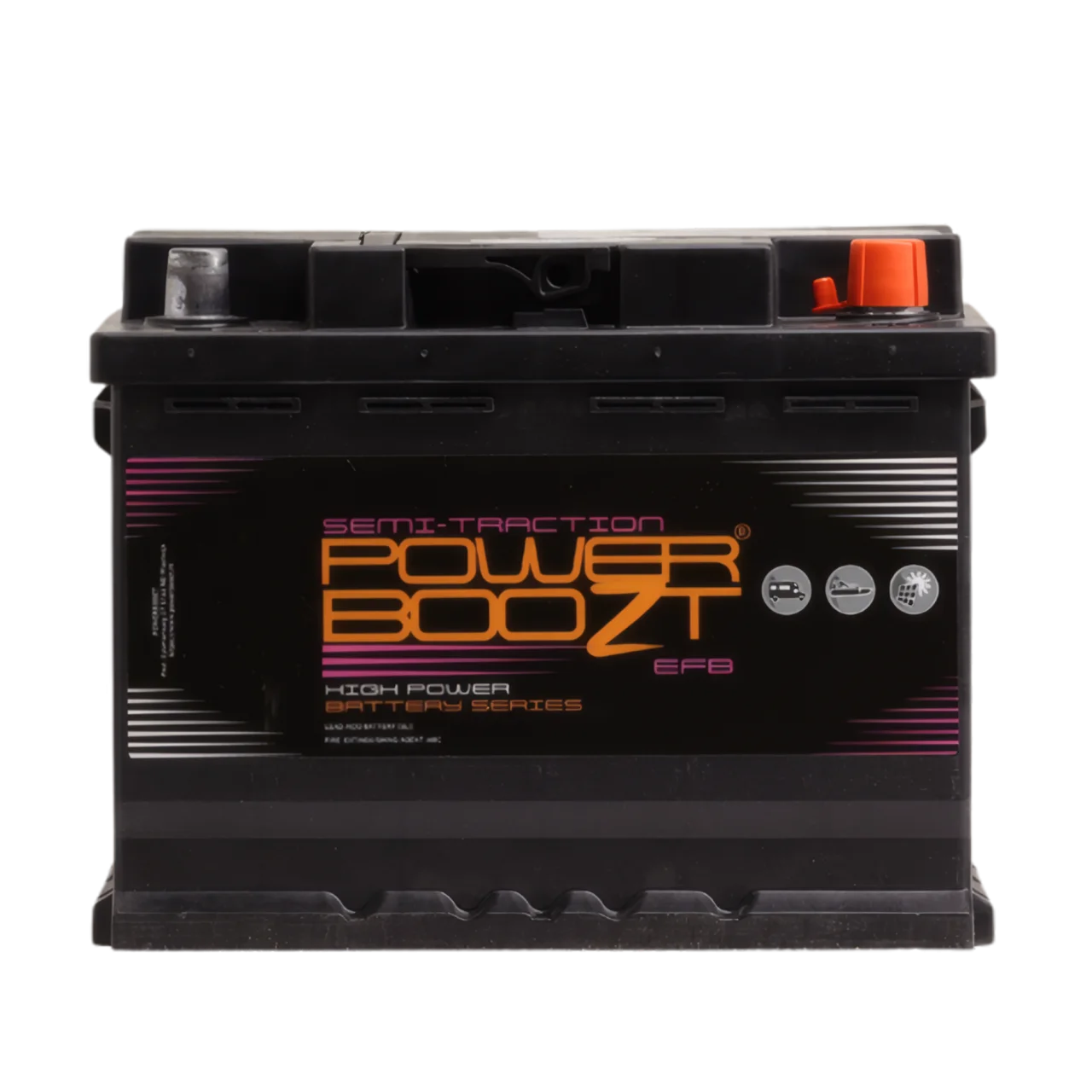 POWERBOOZT 12V 60Ah Semi-Traktionsbatterie